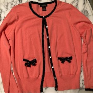 Pink and Black Button Up Sweater